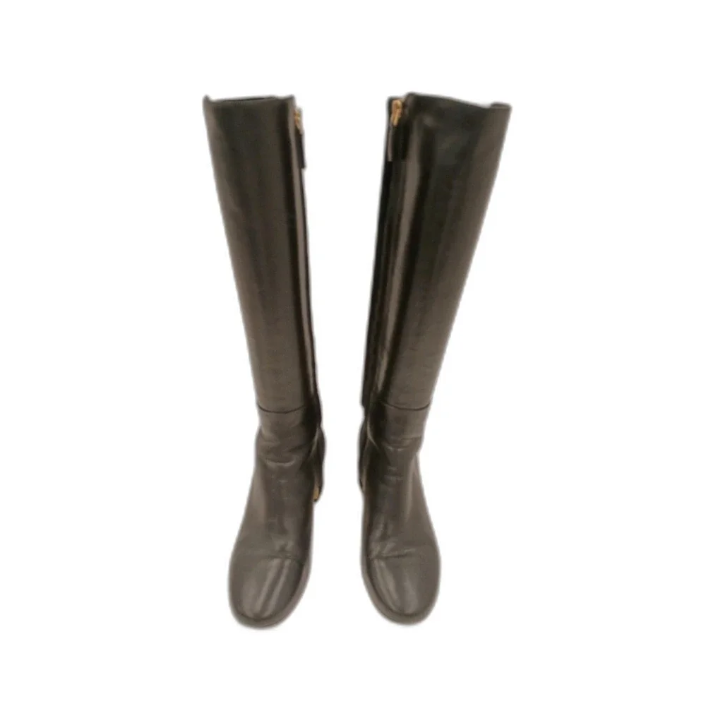 Tory Burch Women's Black Leather Knee-High Riding Boots Size 7M